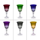 Coffret de 6 verres à pied en cristal taillé - Table Passion 9,5 Multicolore