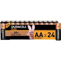 Duracell Plus, lot de 24 piles alcalines type AA 1,5 Volts, LR06