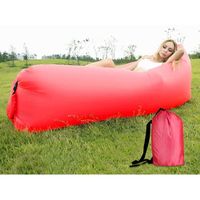 Sofa Gonflable d'air de Transat de avec Le Paquet Portatif pour Voyager, Camping, Randonnée, Piscine et Parties de Plage - ROUGE