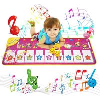 Tapis de Piano Musical pour Enfant 3-8 Ans - Marque KAKOO - 8 Sons d'Animaux - Rose - 100*36cm