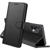 Coque pour Samsung Galaxy A13 4G - Portefeuille Noir Rabat Clapet Aimanté Rangement Cartes Phonillico®