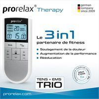 prorelax TENS/EMS TRIO | Appareil d'électrostimulation | 3 thérapies avec un seul appareil | 50 programmes au total 