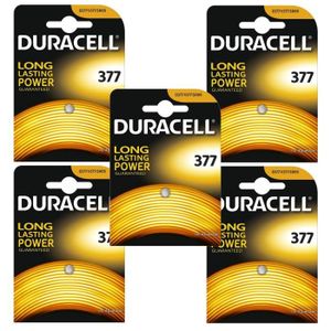 PILES 5 x Duracell 377 1.5v Silver Oxide
