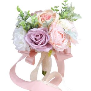 BOUQUET MARIÉE TISSU Bouquets De Mariée Faits À La Main Pour Mariage, D