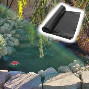Liner de bassin en PVC 6 m x 2 m 1,0 mm, noir, bâche pour le bassin de  jardin