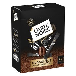 CAFÉ SOLUBLE LOT DE 5 - CARTE NOIRE - Café soluble Classique - boite de 25 sticks