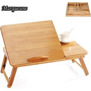 Table de lit plateau inclinable bois de bambou zeller - Kdesign