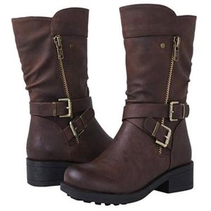 botte mi mollet cuir