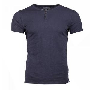 T-SHIRT T-shirt Homme Bleu LA MAISON BLAGGIO - Col V - Manches courtes - 100% Coton