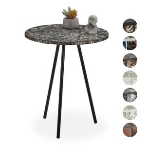 TABLE D'APPOINT Relaxdays Table ronde mosaïque, Table d’appoint, D