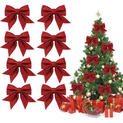 ZoneYan Noël Noeud De Velours Rouge, 2 Pièce Grande Noeuds