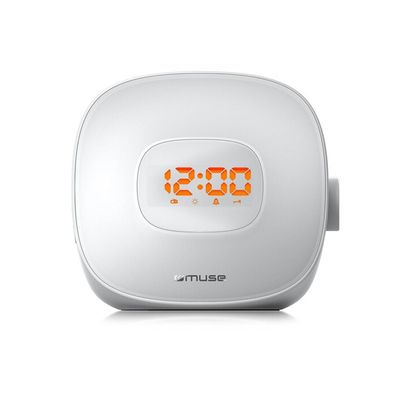 Radio-Réveil Muse M-150CR PLL FM Double Alarme – Affichage Ambre, Secteur/Piles, Noir