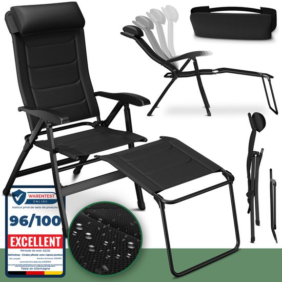 EMERIT Chaise de camping double surdimensionnée pliante pour 2 personnes, chaises de camping robustes pour l'extérieur avec sièges rembourrés et accoudoirs, support de 295 kg | Robuste : 295 kg