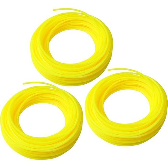 Lot De 3 Fils Nylon 1,30 Mm X 15 M Pour Débroussailleuse - Corde De Rechange Ronde, Tondeuse à Gazon, Coupe-herbe - 7