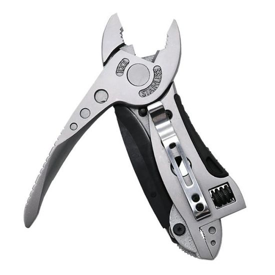 Mobukia Mini Multitool Pinces Couteau de poche tournevis Kit mâchoire ajustable Clé Spanner Réparation de survie Outils à main multi