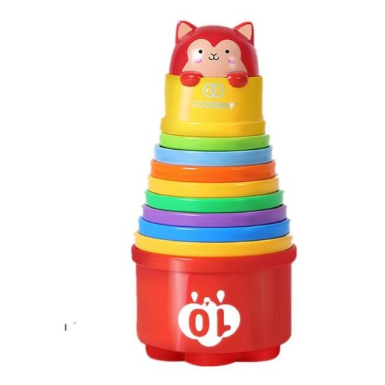 Cube à Empiler Bébé, 7 Tasses Empilables en Silicone Gobelet Gigogne Jouet à Emboîter et de