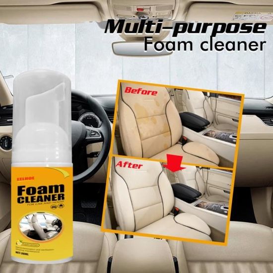 Produit de nettoyage intérieur de voiture, nettoyeur de plafond, cuir,  flanelle, tissu tissé, sans eau, outil de nettoyage de tabl - Cdiscount Auto