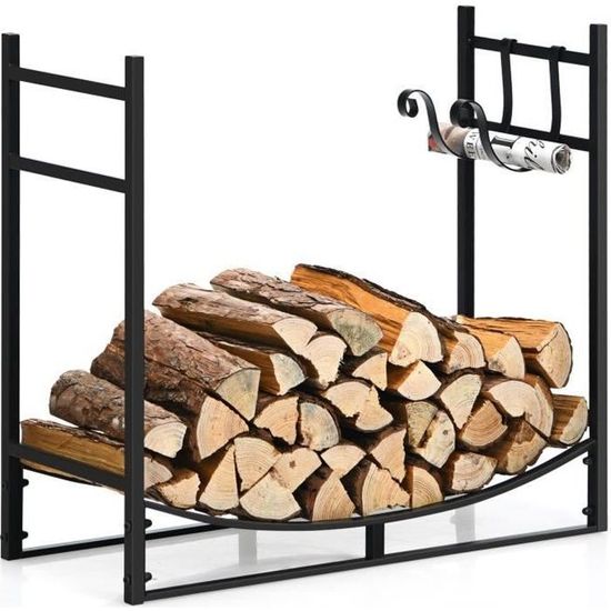 Range Bûche Extérieur Avec Housse Pvc Imperméable, Abri Bûche Rangement