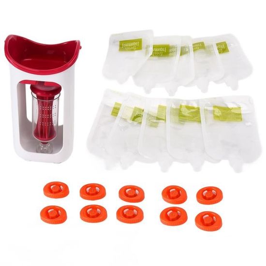 Lot De 12 Sachets Réutilisables Pour Aliments Bébé - 200 Ml - Lavables Au Lave-vaisselle - Congelables - Matériau Sans BPA