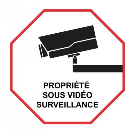 14 x 4 cm Sticker avec Texte Propriete sous Video Surveillance immo-panneaux.com Autocollant Video Surveillance