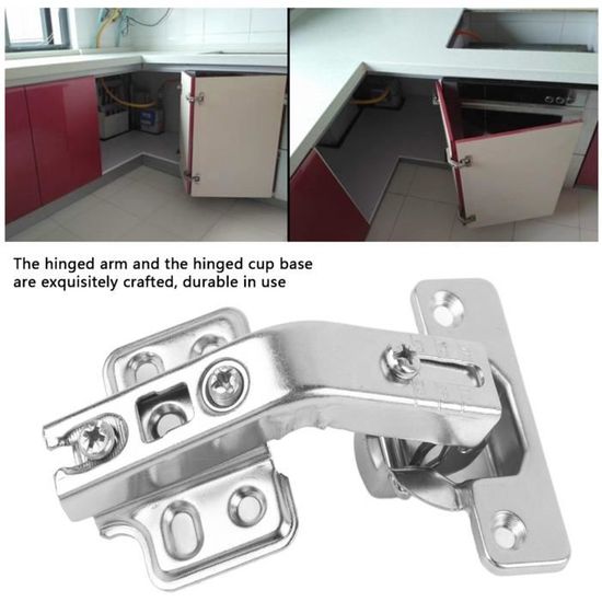 2 Charnières Häfele Metalla Angle Droit – Pour Porte D’armoire Ou Meuble, Argenté