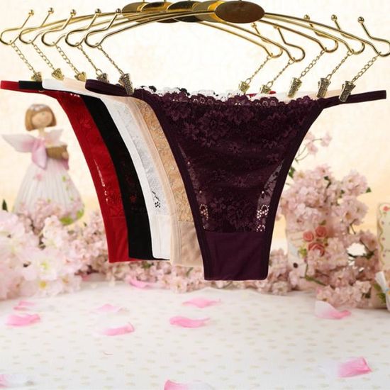 Stringue Zhong Te String en Dentelle, Lot de 5er Pack String Culottes et Slips ...