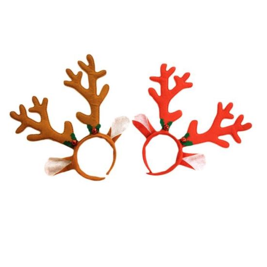 Serre-Tête Renne Noël – 2 Pièces Bandeau Bois Cerf Mignon, Accessoire Déguisement Renne Enfants & Adultes, Parfait Pour Fêtes & Photos De Noël