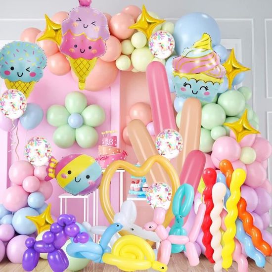 GXSOVSO Décoration De Fête De Crème Glacée D'été - Guirlande Et Décorations De Crème Glacée Sans Bricolage Pour Enfants