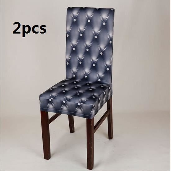 2 PCS gris foncé antifouling ménage  hôtels imitation cuir  Housse de Chaise en Spandex haute gamme Bords Carrés Housse de chaise/re