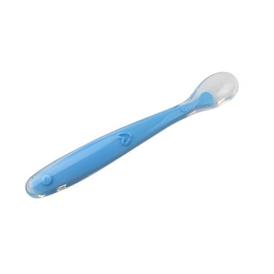 Cuillère Bébé En Silicone Avec Détection De Température | Ustensile D'alimentation Souple Et Sécuritaire - 10