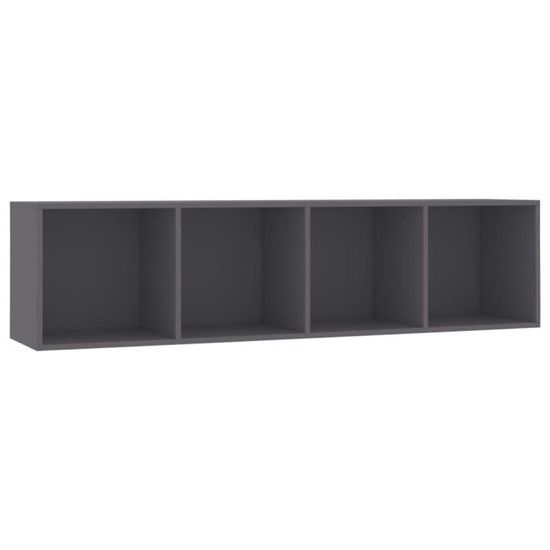Étagère Murale Flottante En Bois Noir | 4 Compartiments | 143 X 30 X 36 Cm | Pour Salon, Salle De Bain, Cuisine
