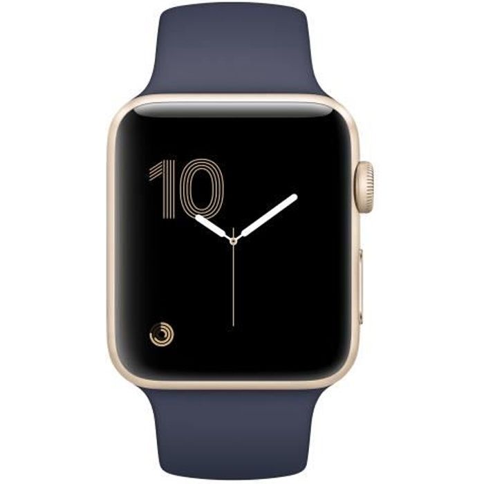Apple Watch Series 2 38 Mm Or-aluminium Montre Intelligente Avec Bande Sport Fluoroélastomère Bleu Nuit Taille P-m-l Wi-fi,…