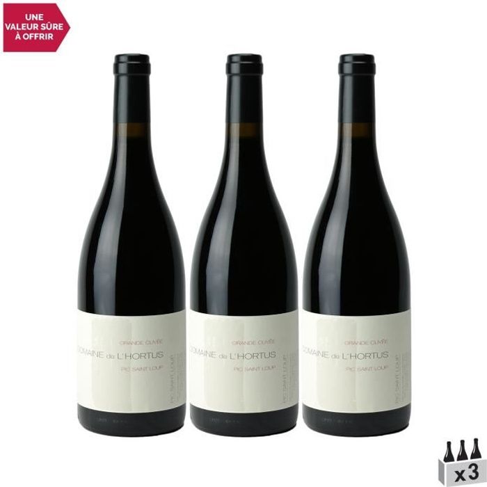 Domaine de l'Hortus Pic Saint-Loup Grande Cuvée Rouge 2019 - Lot de 3x75cl - Vin AOC Rouge du Languedoc - Roussillon