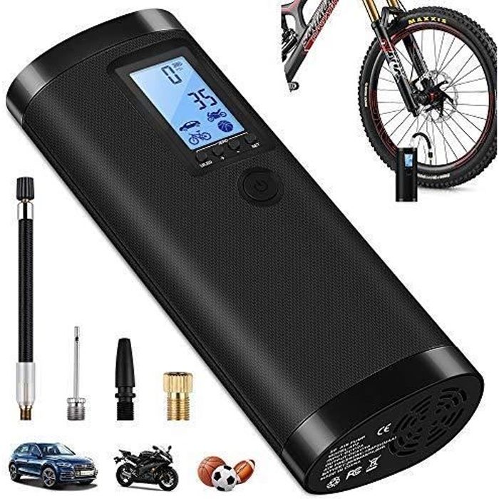 VEEAPE - Pompe à Air électrique pour Voiture et Vélo, Mini Compresseur Pneumatique Rechargeable 120PSI Pompe à pneu Compresseur