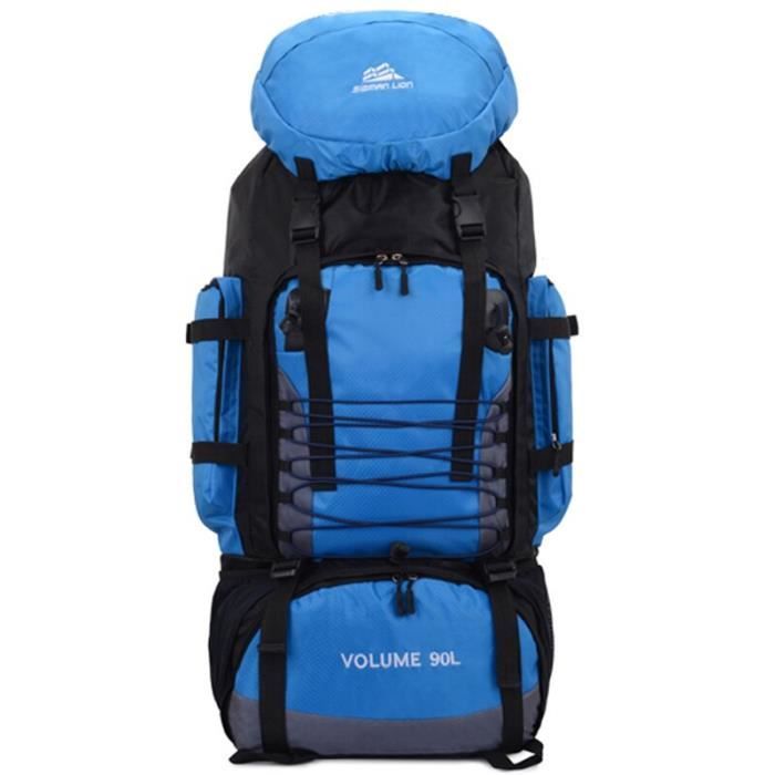 Blue -90L sacs à dos armée sac de randonnée Trekking voyage alpiniste sac à dos 90L grande capacité sac de Sport en plein air sac d&