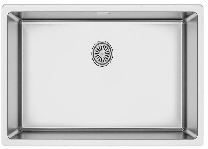 Grand évier inox sous plan. 1 bac. finition acier brossé 793x461mm (A04 bs)