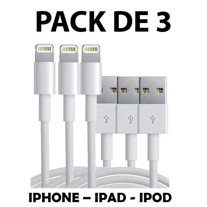 3X PACK LOT CHARGEUR USB CABLE DATA LEAD SYNC POUR APPLE iPhone 7 6 PLUS XS IPAD bes3091