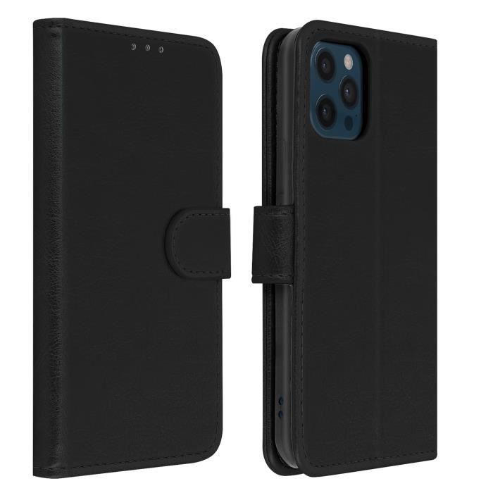 Étui Apple iPhone 12 Pro Max Protection avec Porte-carte Fonction Support noir Noir