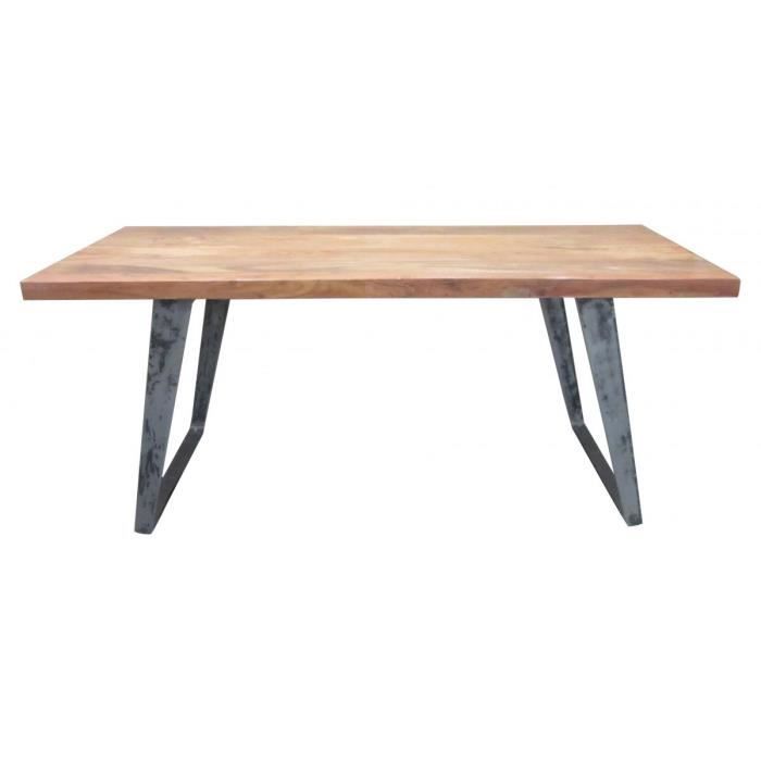 table à manger en bois et metal l180 ambrosia declikdeco