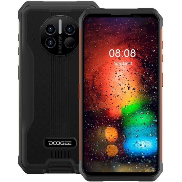 5G Smartphone DOOGEE V10 8Go 128Go IP68 Étanche Thermomètre infrarouge Écran 6.39'' 8500mAh Caméra 48MP Orange Téléphone