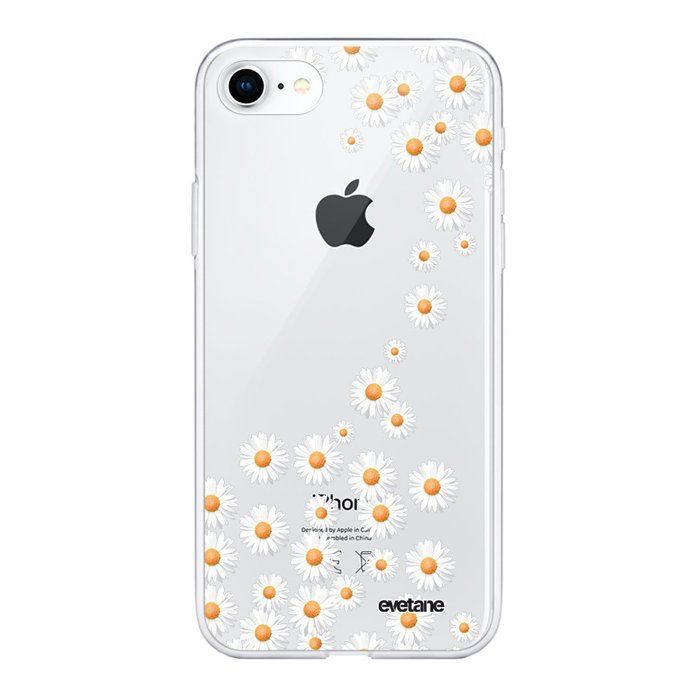 Coque iPhone 7/8 360 intégrale transparente Marguerite Ecriture Tendance Design Evetane