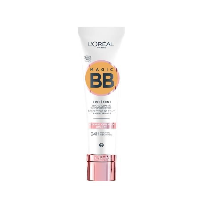 L'Oréal Paris - Wake up & Glow - BB Crème 5 en 1 Perfecteur de Teint Universel - Hydratation 24H/FPS20 - Médium Foncé (05) - 30ml