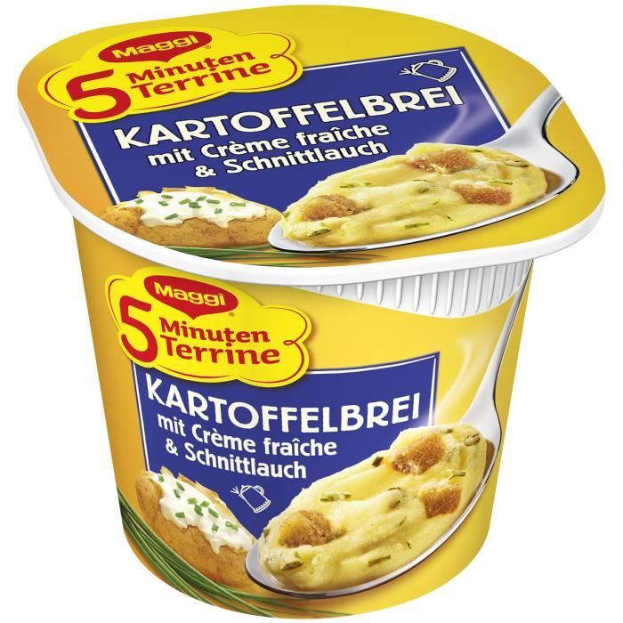 Maggi 5 minutes Terrine purée avec la crème fraîche et ciboulette 8 x 52g