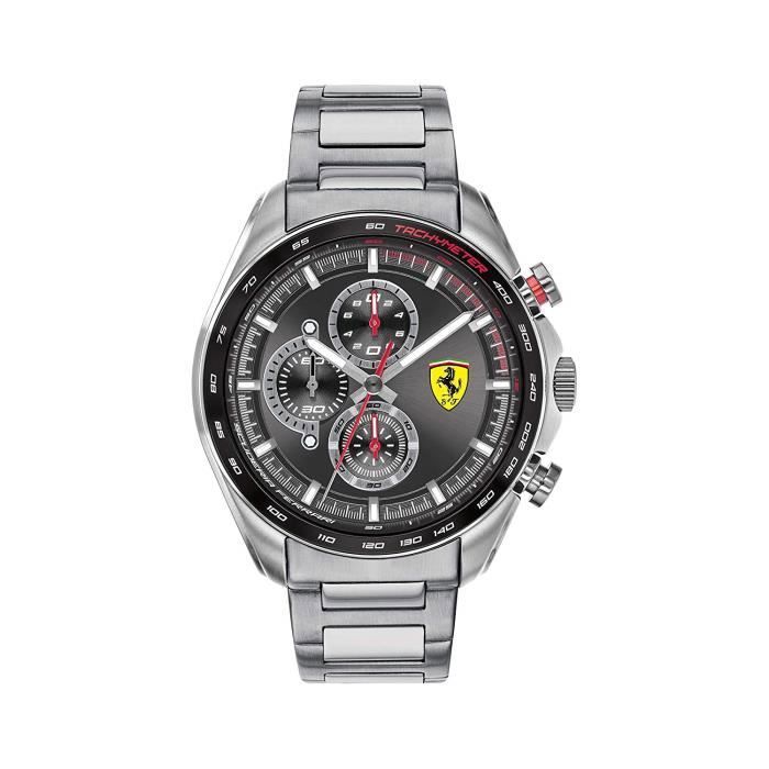 Scuderia Ferrari Homme Analogique Quartz Montre avec Bracelet en Acier Inoxydable 0830652 7661
