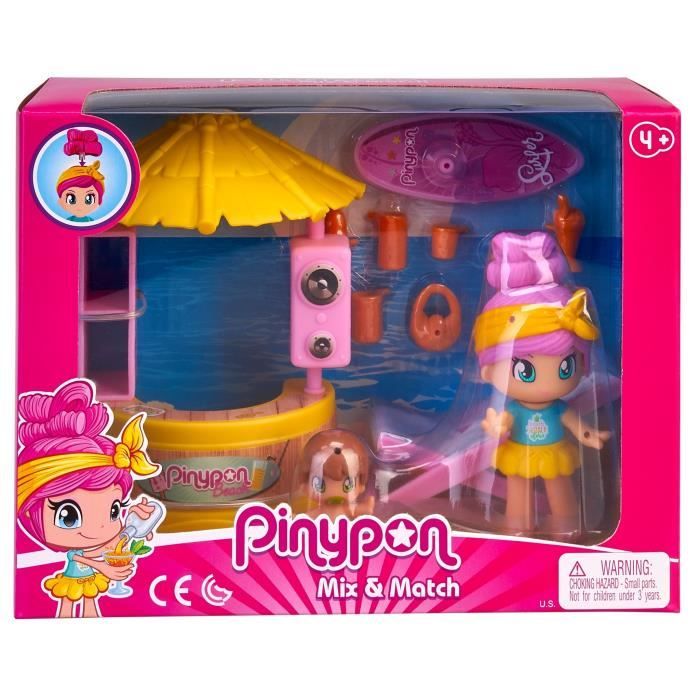 Pinypon - La maman Pinypon et son bébé à la plage - accessoires inclus