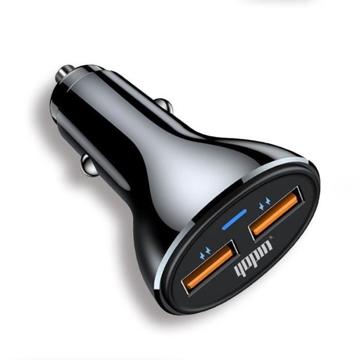Chargeur rapide voiture allume-cigare quick charge 3.0 2 port USB adaptateur prise allume cigare pour iPhone iPad Samsung GPS etc
