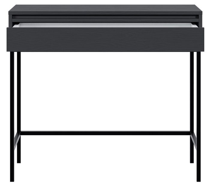 table console - evo - 90 cm - avec tiroir et cadre - noir