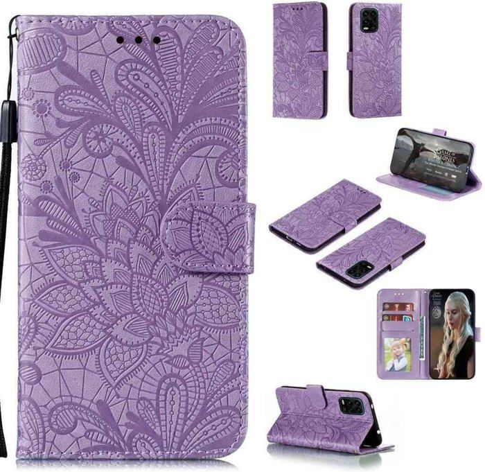 Étui Portefeuille Cuir PU Rayé Compatible Fairphone 3 - Coque Fine Rabat Magnétique, Cartes Et Support Violet