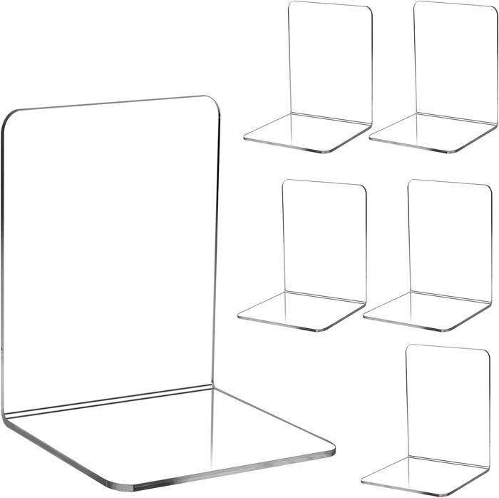 Lot De 12 Serre-livres En Acrylique Transparent – Présentation Livres, Photos, Artisanat - 2
