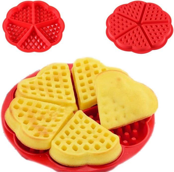 Moule Silicone Mini Gaufres 18 Cavités – Pour Four, Micro-ondes, Congélateur – Idéal Petits Gâteaux, Chocolats, Glaçage